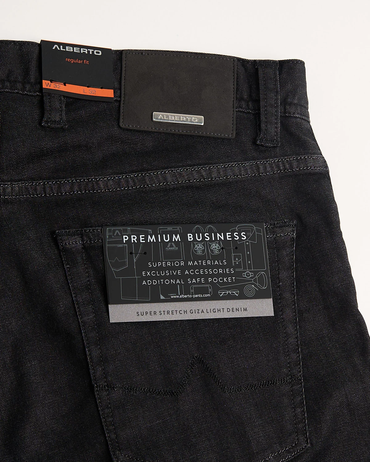 Almost Black Super Stretch Premium Giza 'Pipe' Jeans - Image 6
