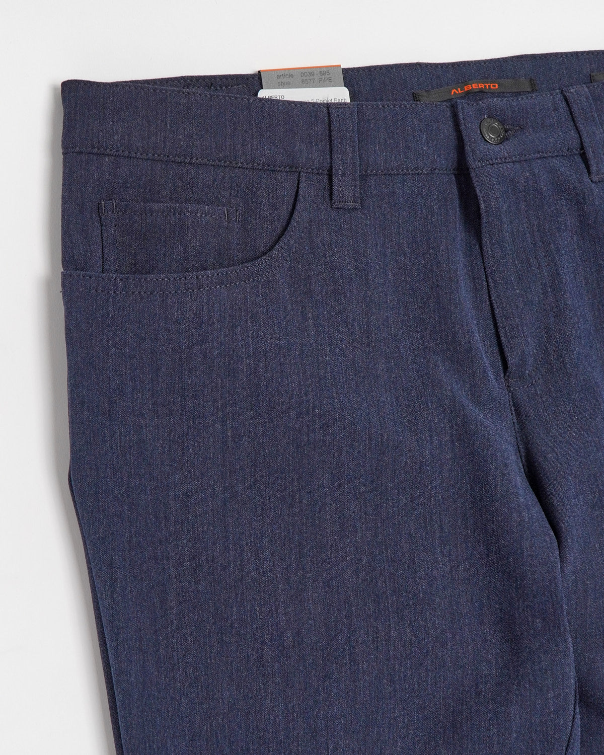 Blue 'Pipe' Regular Slim Fit Ceramica 5 Pocket Tech Dress Pants - Image 7