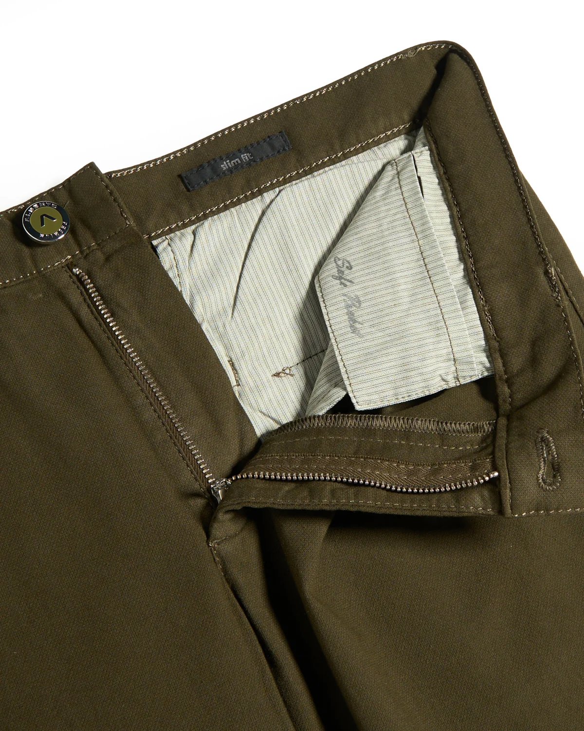 Textured Cotton Stretch Slim Fit Trousers - Image 2