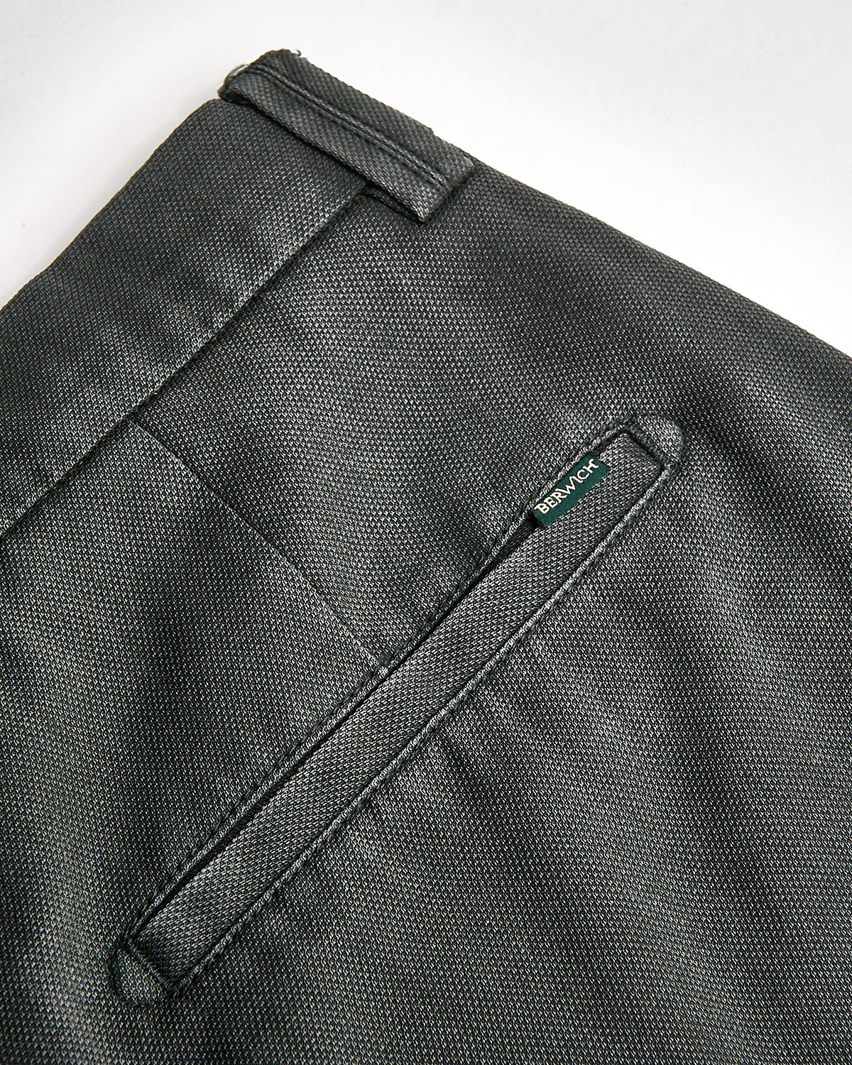 Olive Green 'Chaia' Relaxed Fit Frosted Wool Trousers - Image 4