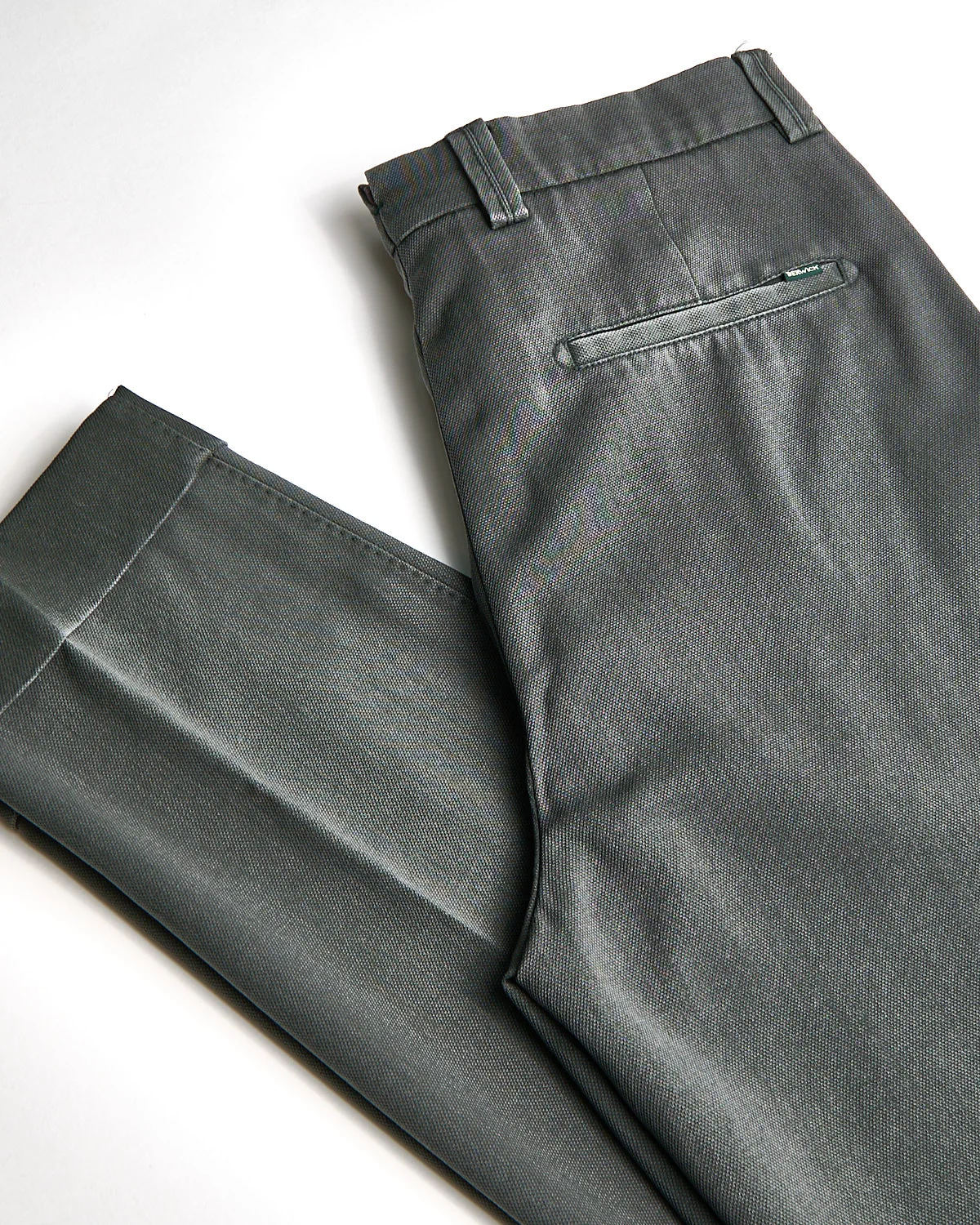Olive Green 'Chaia' Relaxed Fit Frosted Wool Trousers - Image 6