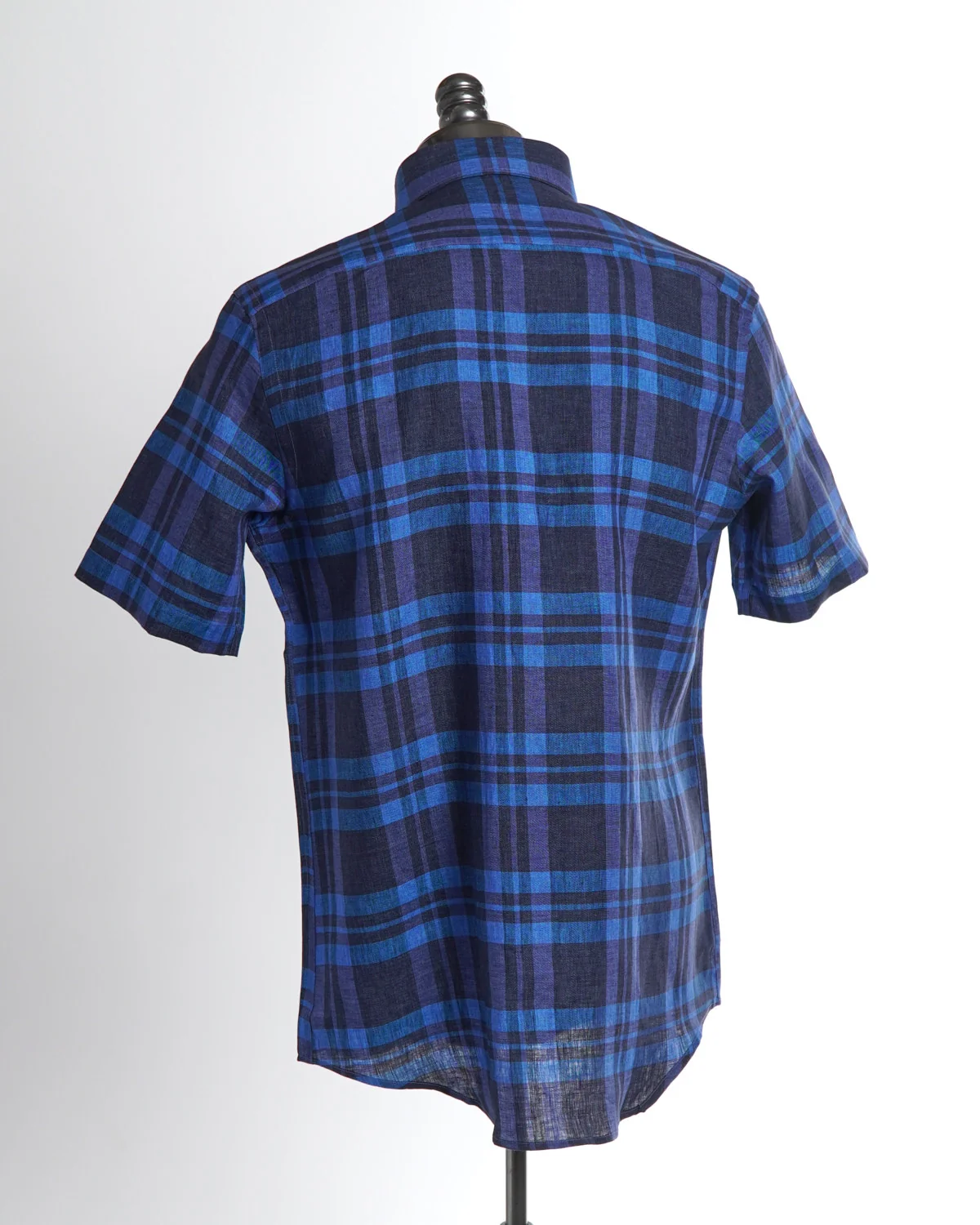 Bold Tonal Check Linen Short Sleeve Shirt - Image 5