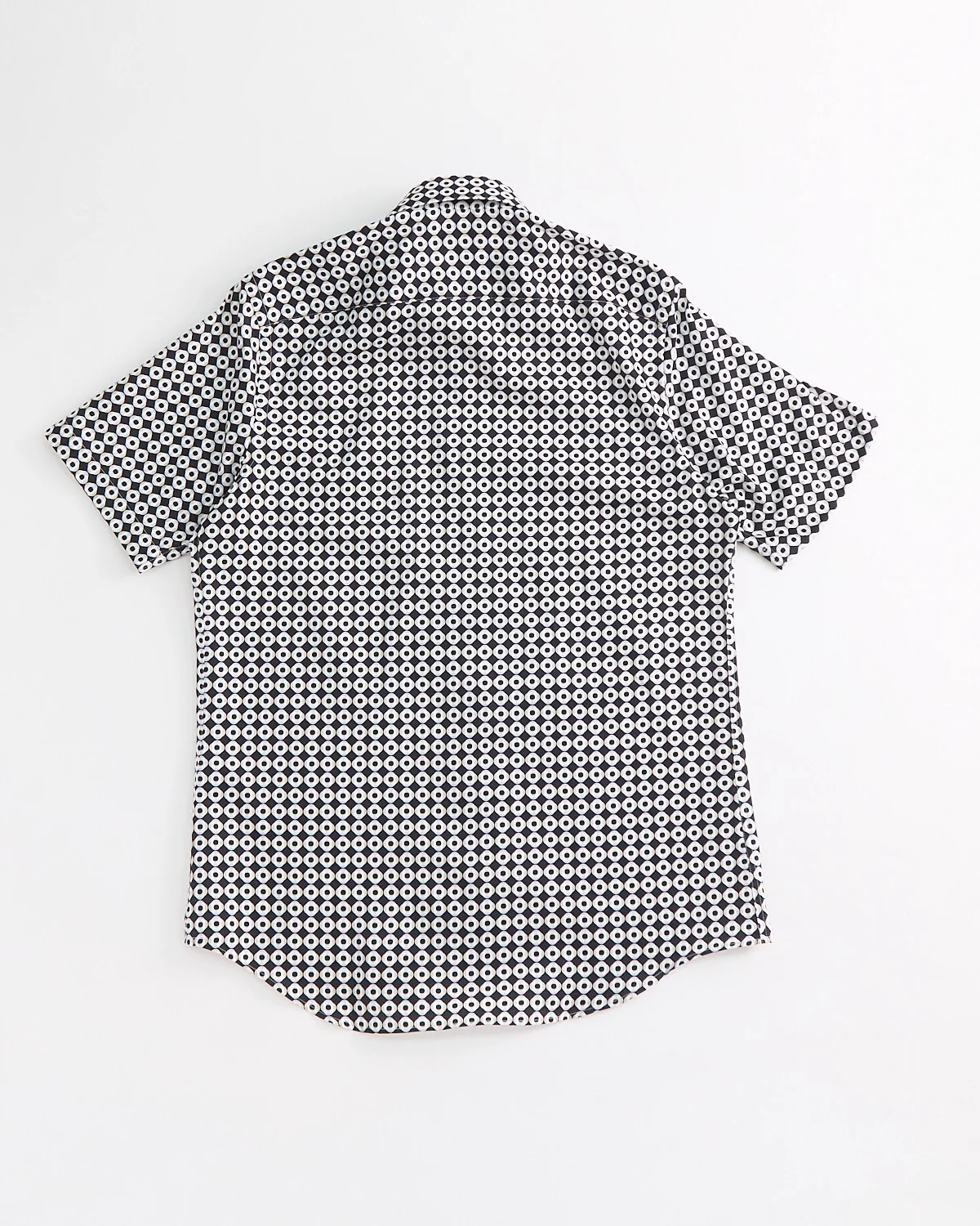 Circular Geometric Print Cotton Short Sleeve Shirt - Image 6