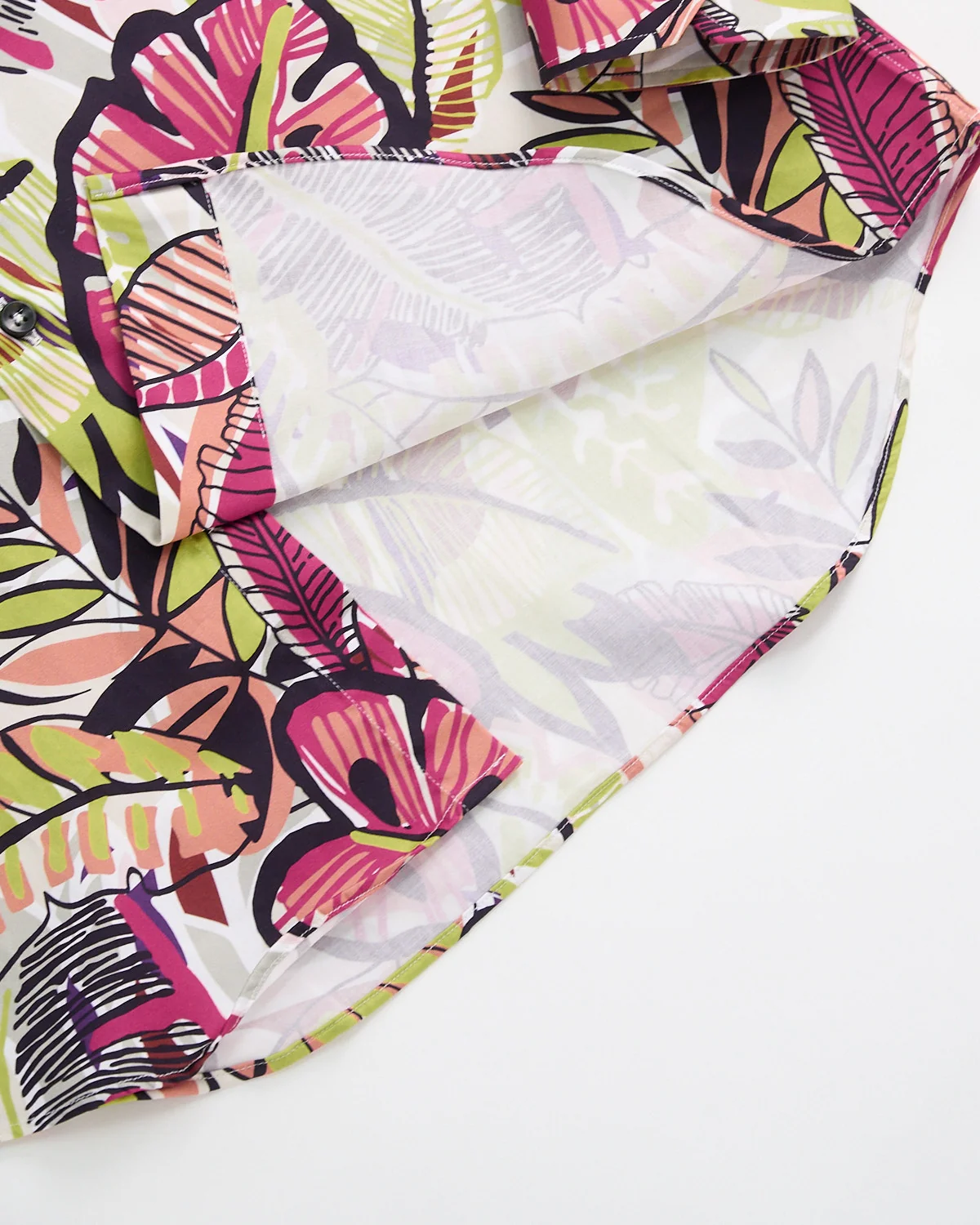 Trippy Monstera Print Long Sleeve Cotton Shirt - Image 3