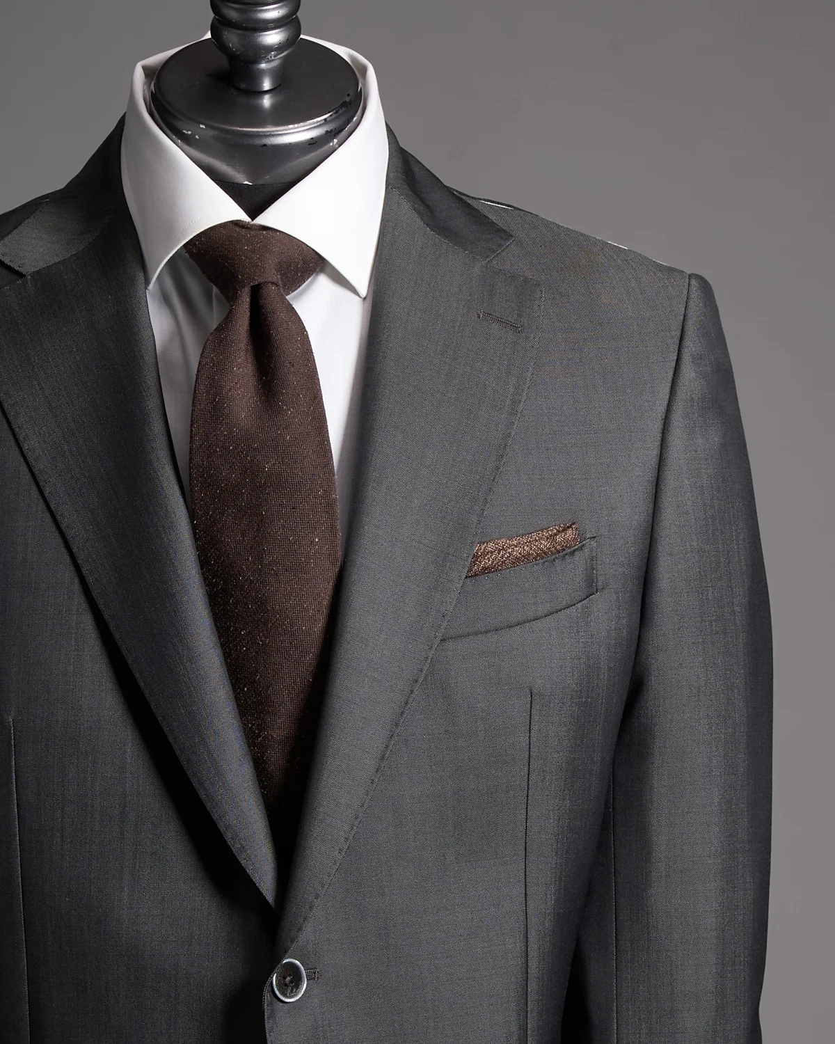 'Owen' Steel Grey Wool & Mohair Suit Jacket - Image 2