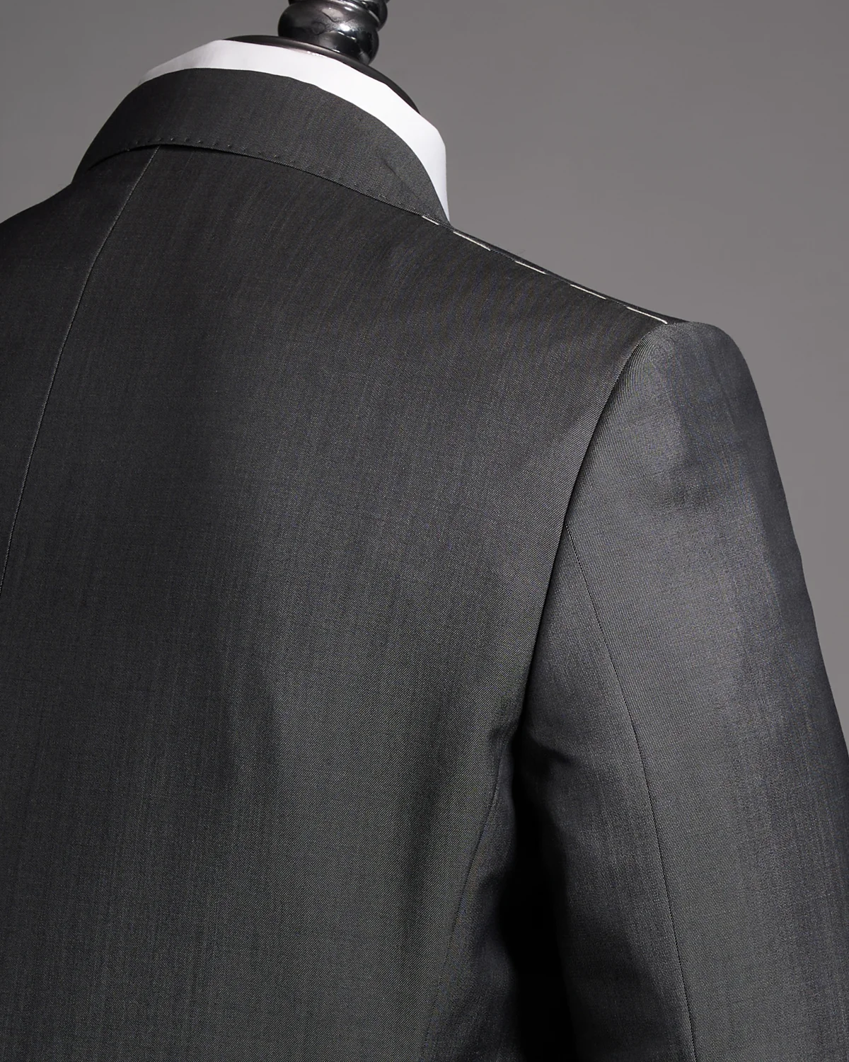 'Owen' Steel Grey Wool & Mohair Suit Jacket - Image 3