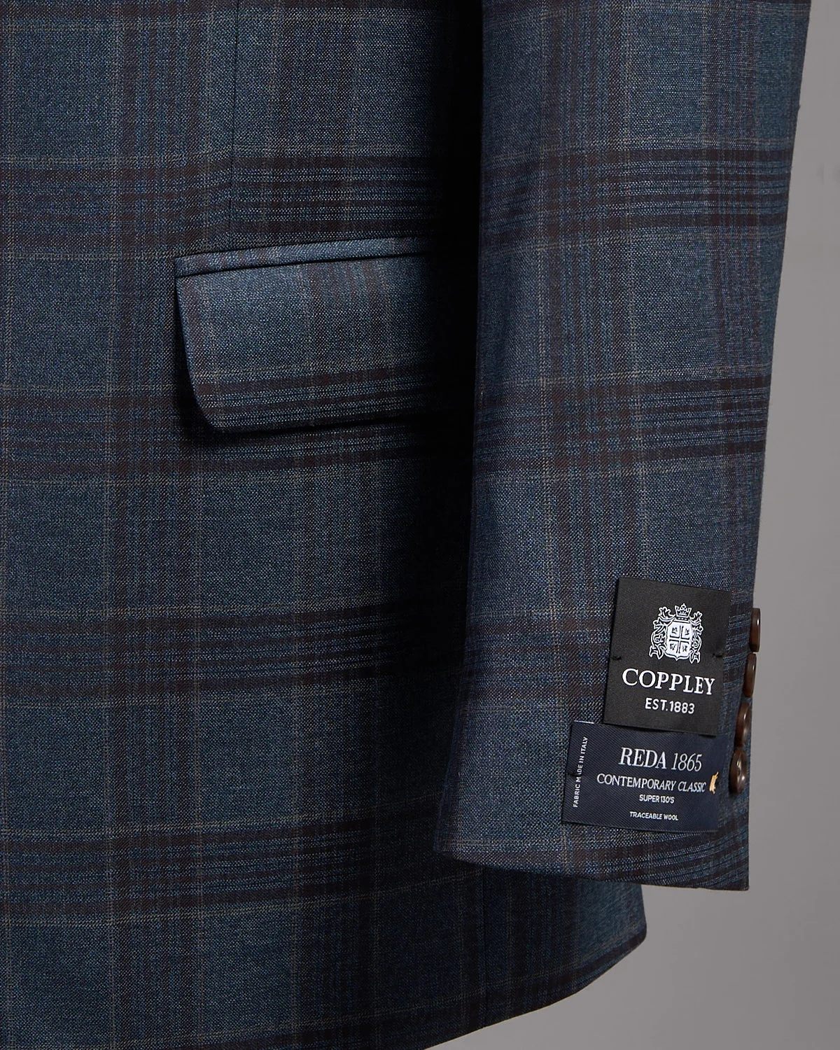 Super 130's Wool Check 'Gibson' Fit Sport Jacket - Image 7