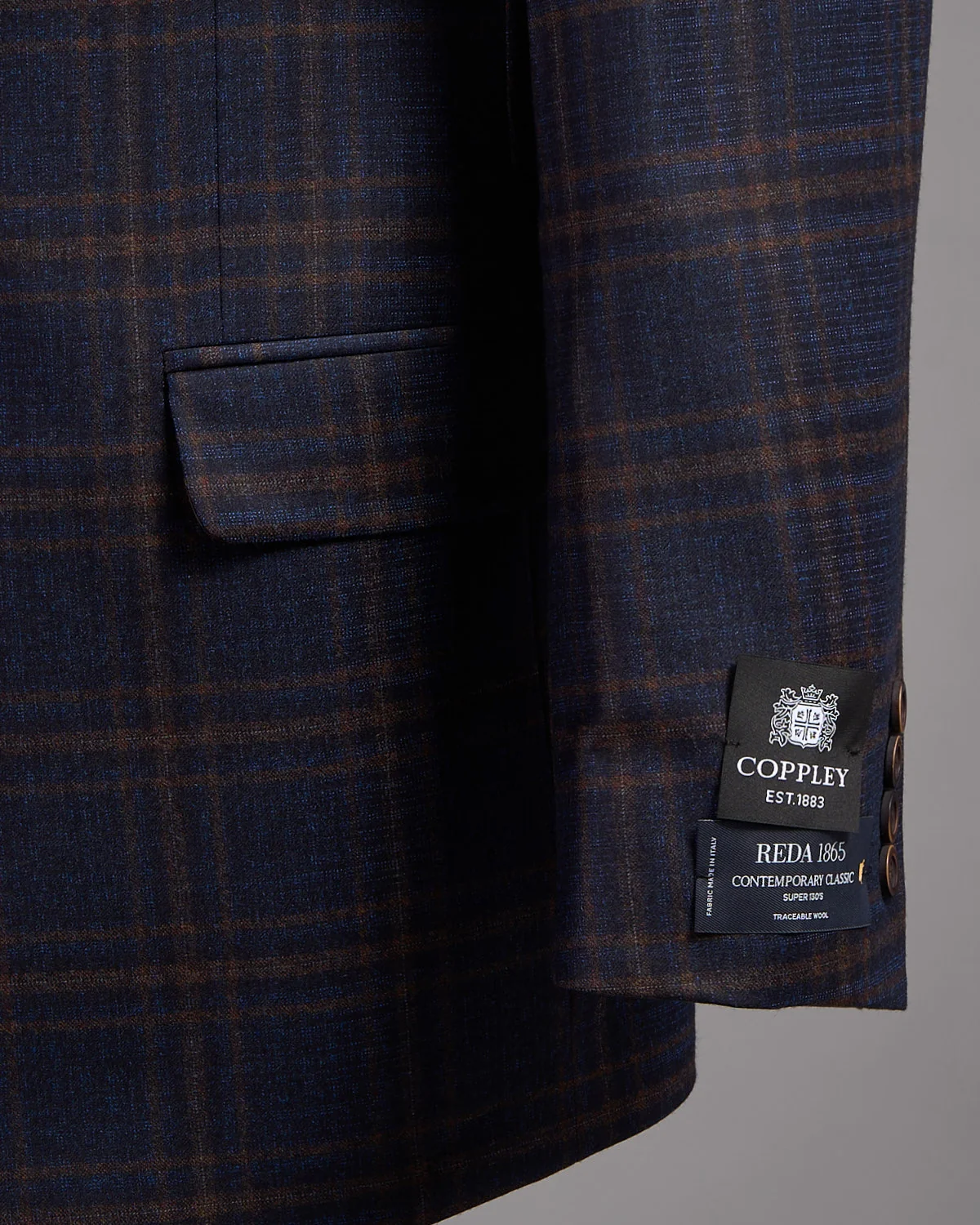 Super 130's Wool Check 'Gibson' Fit Sport Jacket - Image 4