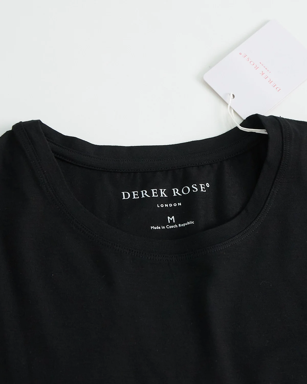 Micro Modal Basel Solid Black Crew Neck T-Shirt - Image 3