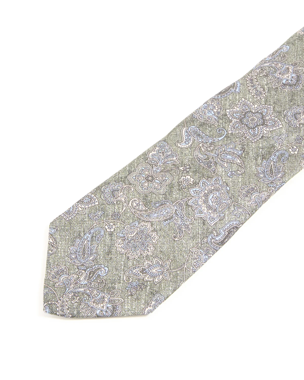 Charcoal Blue Paisley Silk Tie - Image 2