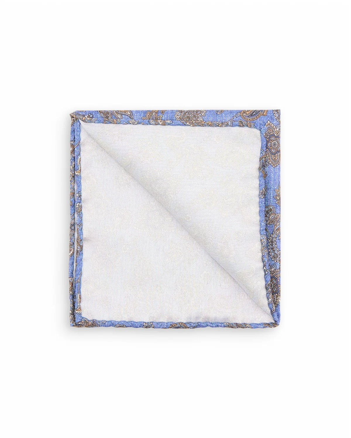 Denim Blue Paisley Silk Pocket Square - Image 2