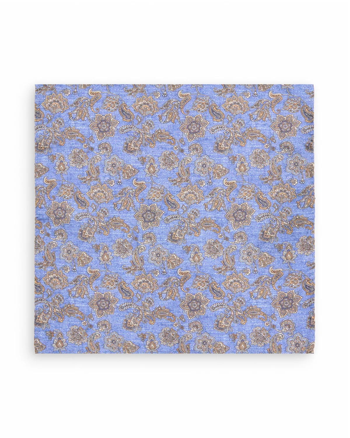 Denim Blue Paisley Silk Pocket Square - Image 3