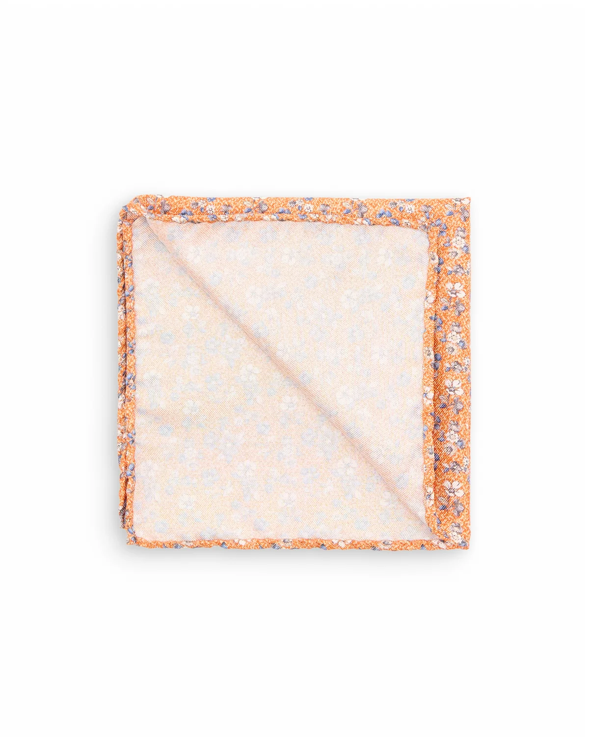 Orange Garden Floral Silk Pocket Square - Image 2
