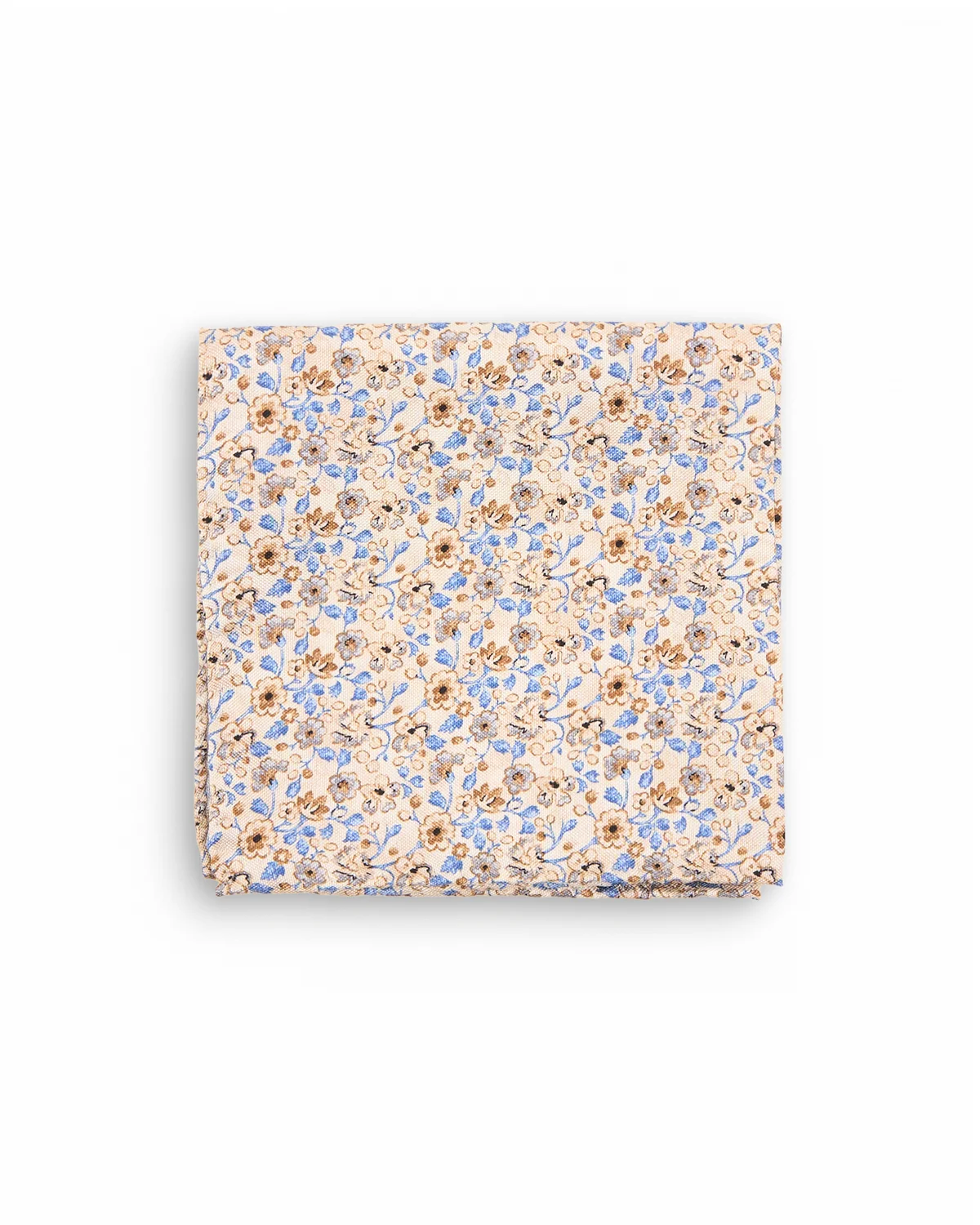 Sand Floral Silk Pocket Square