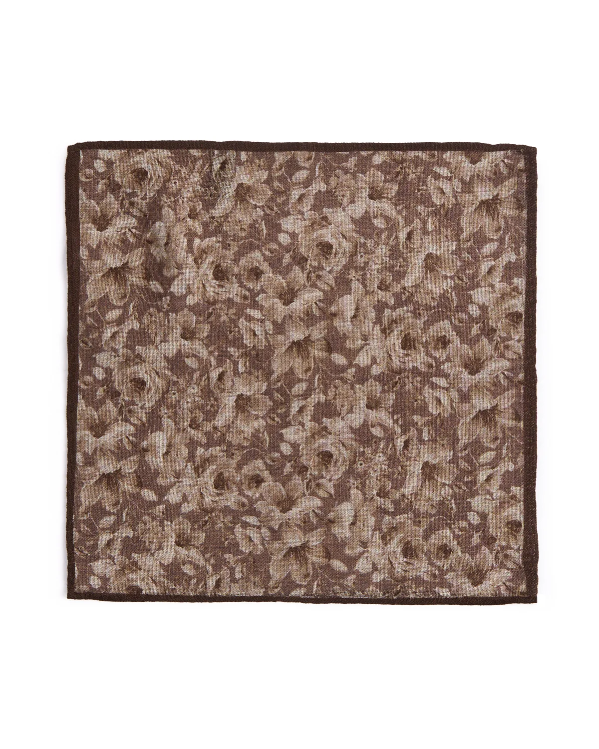 Wool Double Printed Floral/Glencheck Pocket Square - Image 3