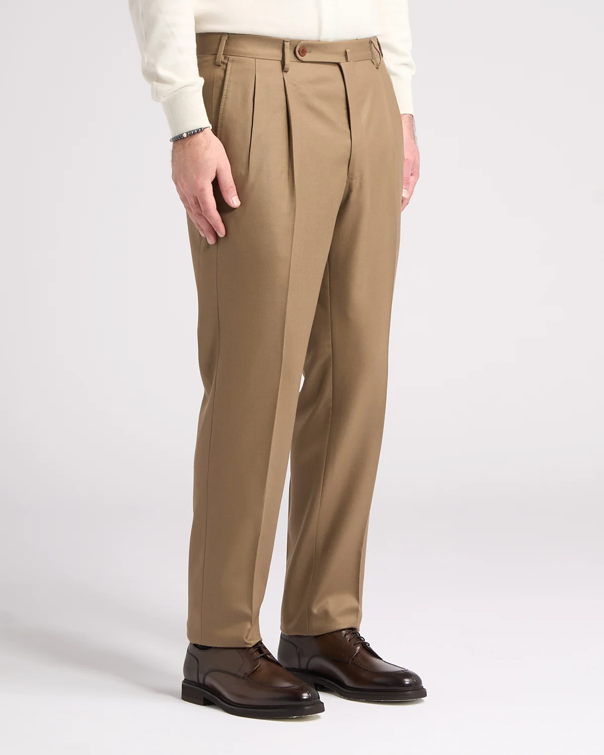 Super 120's Light Flannel Double Pleated Dress Pants - Image 3