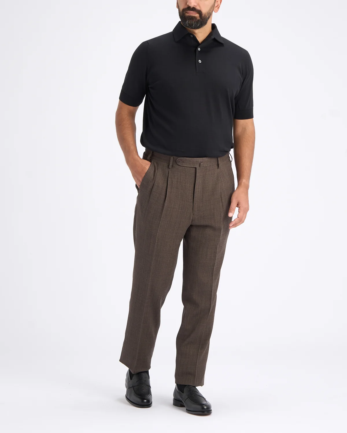 Wool Crêpe Double Pleated Dress Trousers - Image 5