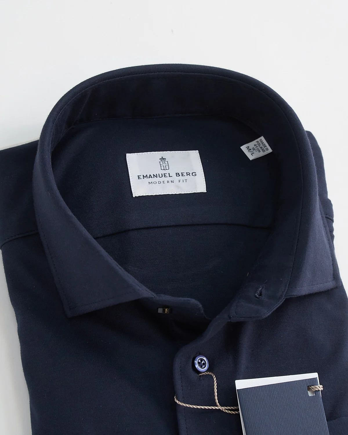 Modern Fit Navy 4Flex Jersey Stretch Shirt - Image 3