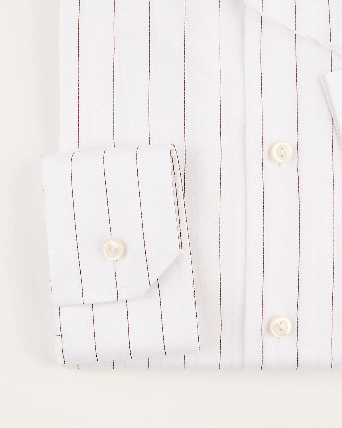 Chestnut Pin-Striped Slim Fit White Twill Shirt - Image 3