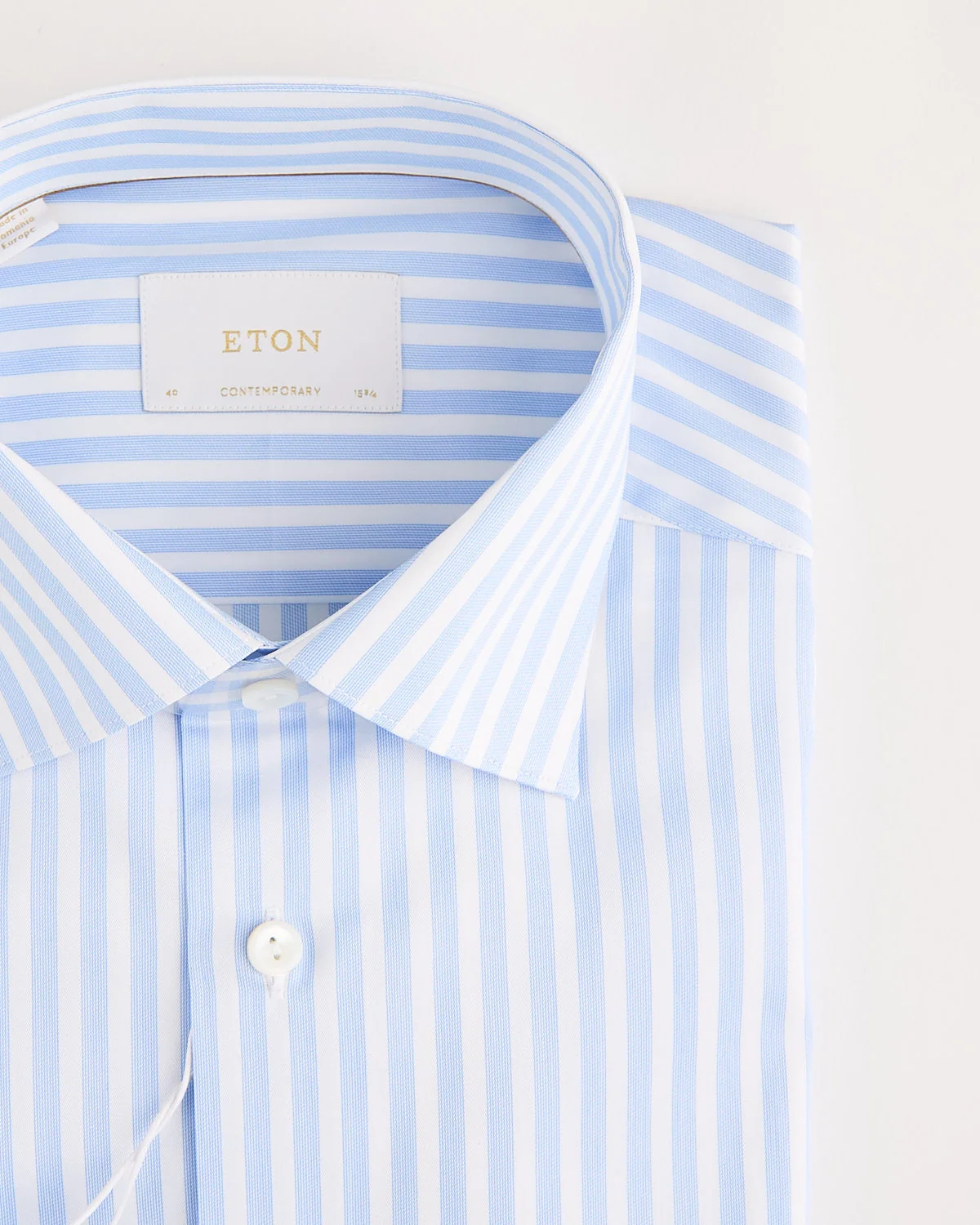 Contemporary Light Blue Bengal Striped Elevated Pique Shirt - Image 4