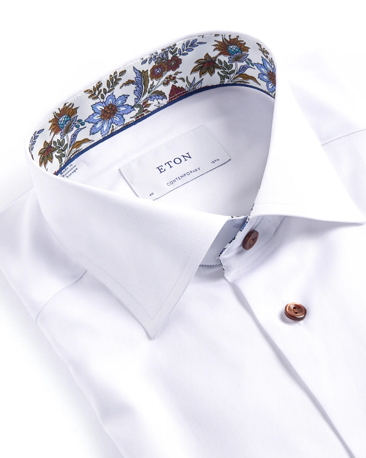 Floral Effect Cut Away Twill Shirt Contemporary Fit - Image 2