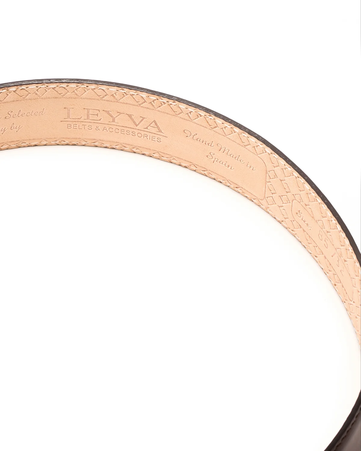Feather Edge Cognac Leather Dress Belt - Image 3