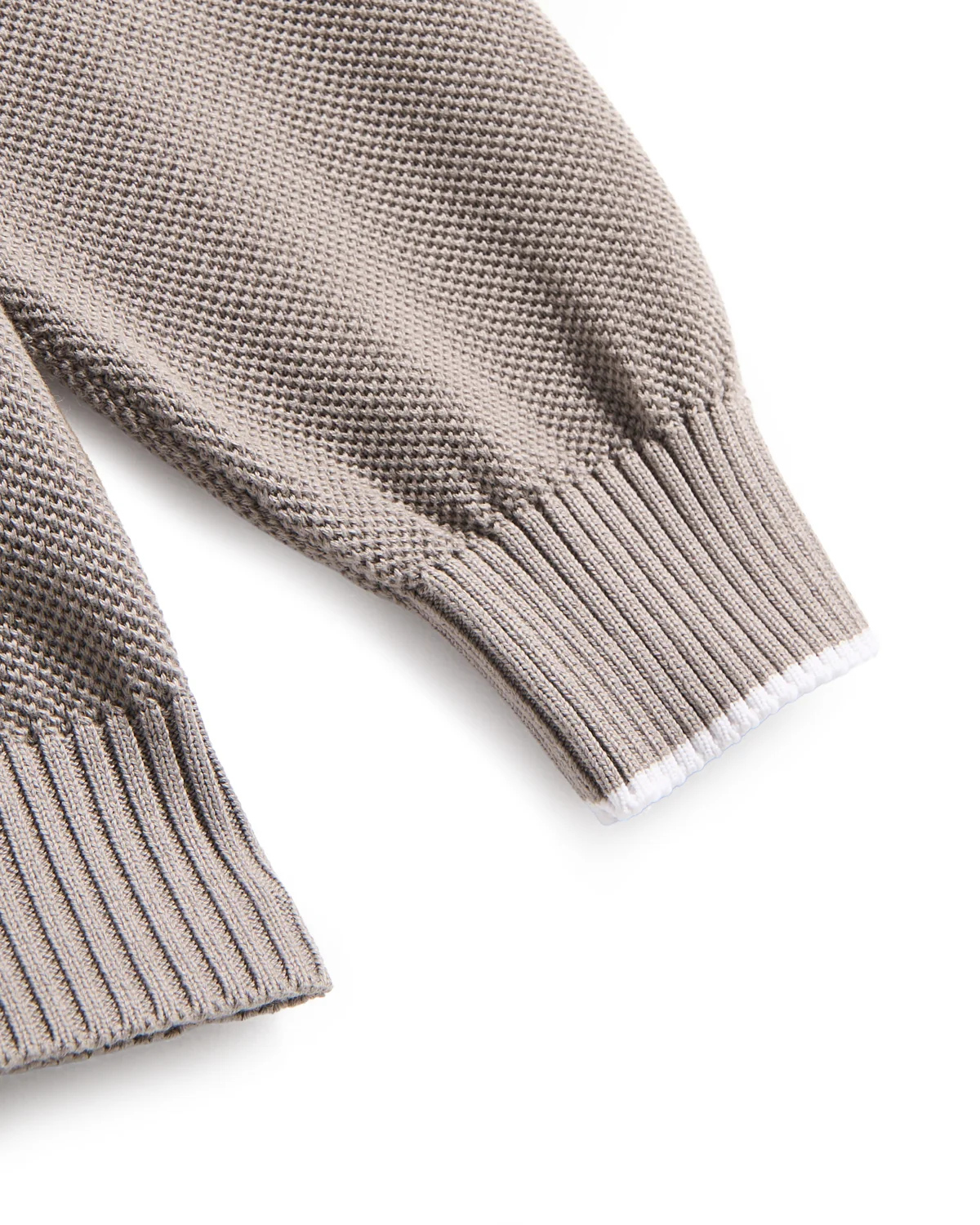Open Honeycome Full Zip Giza Cotton Cardigan - Image 5