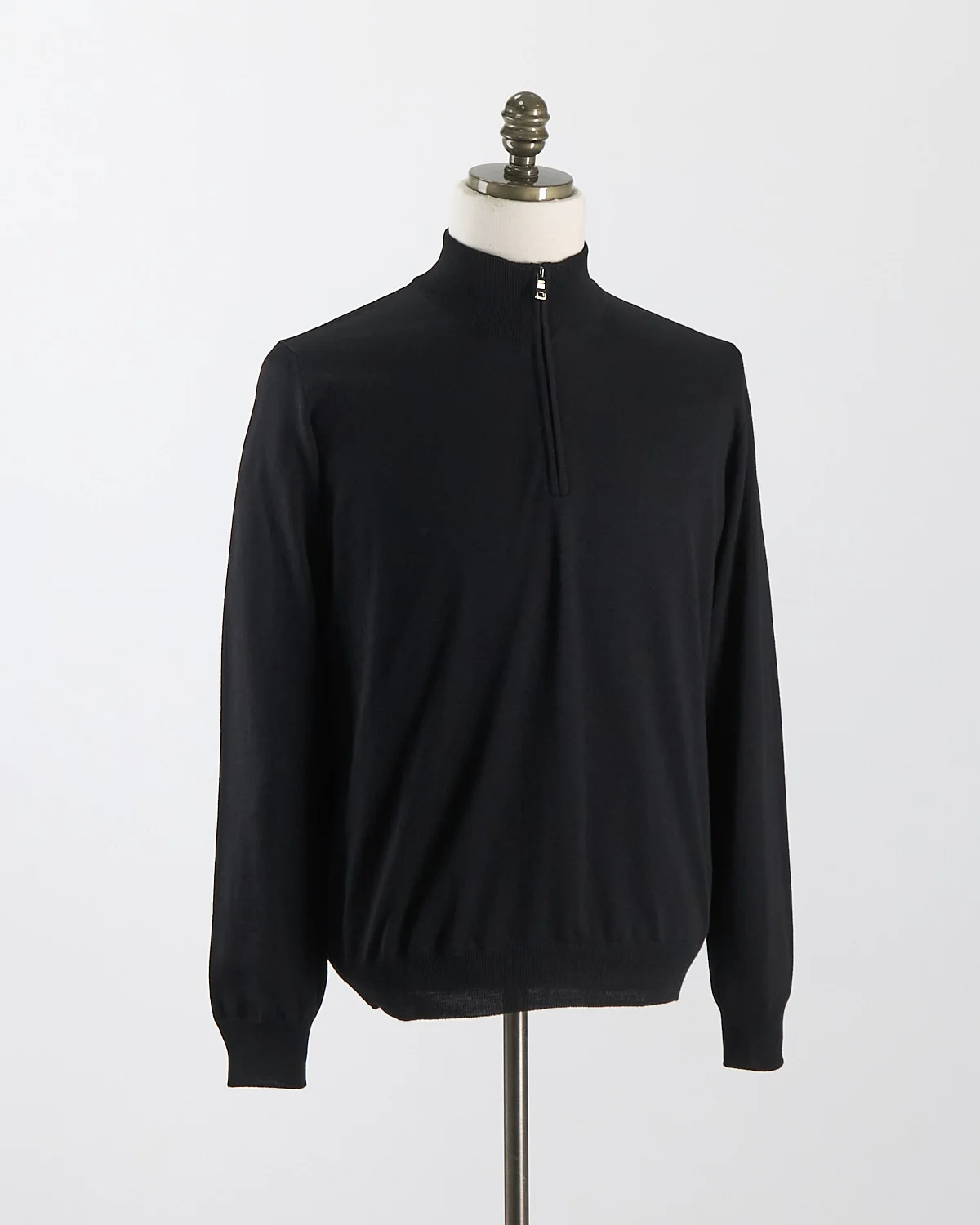Black 12 Gauge Quarter Zip Wool Sweater - Image 9