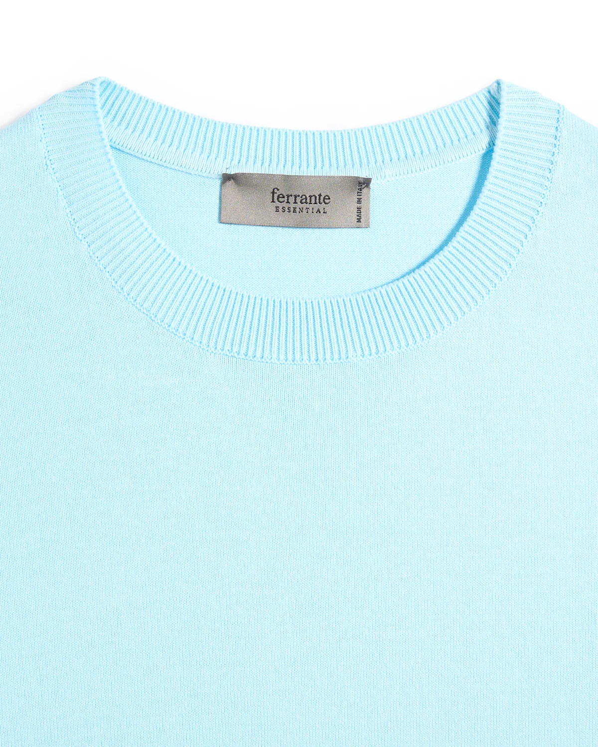 Straight Banded Bottom Crisp Cotton T-Shirt - Image 2