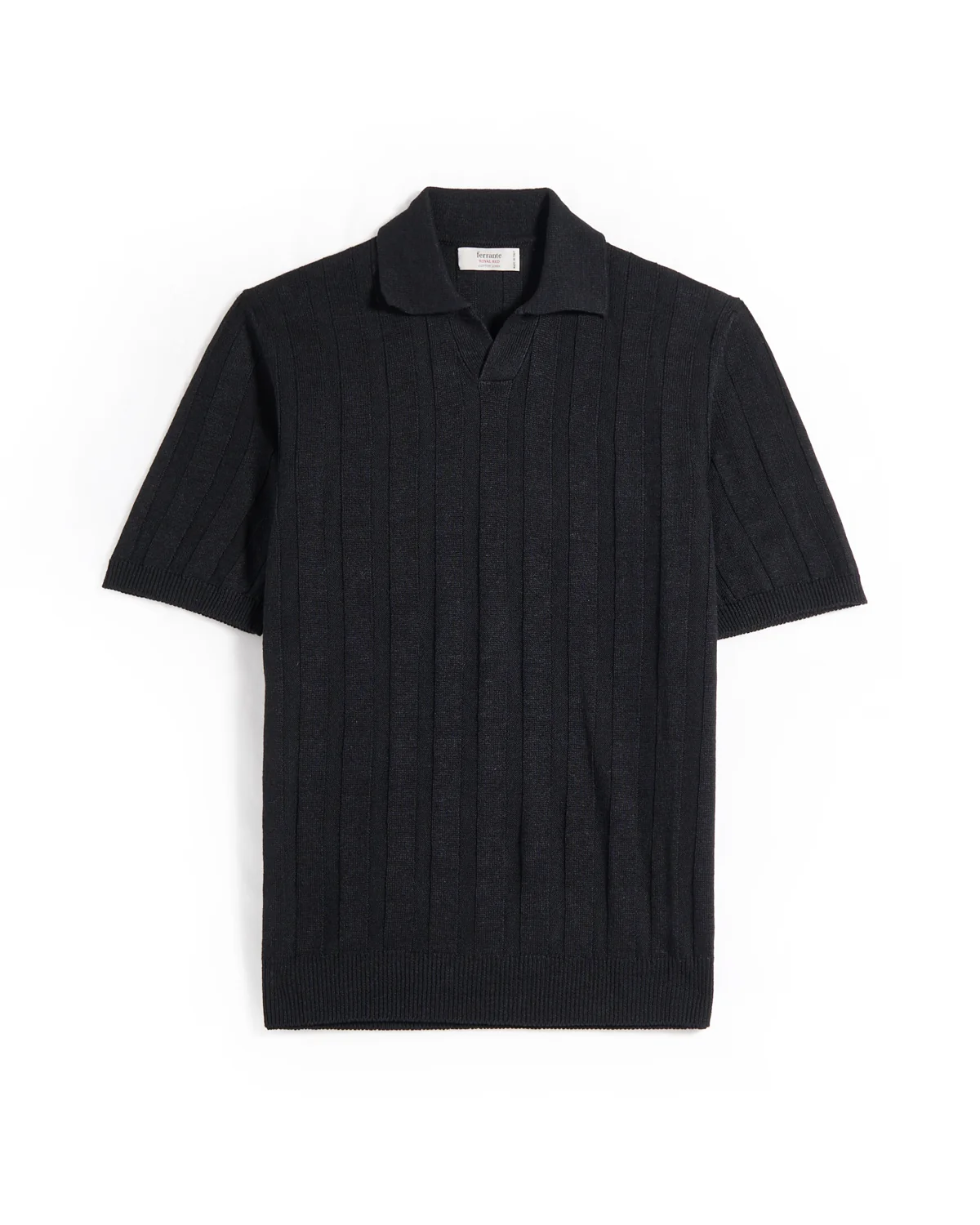 Wide Rib Cotton Johnny Collar Polo
