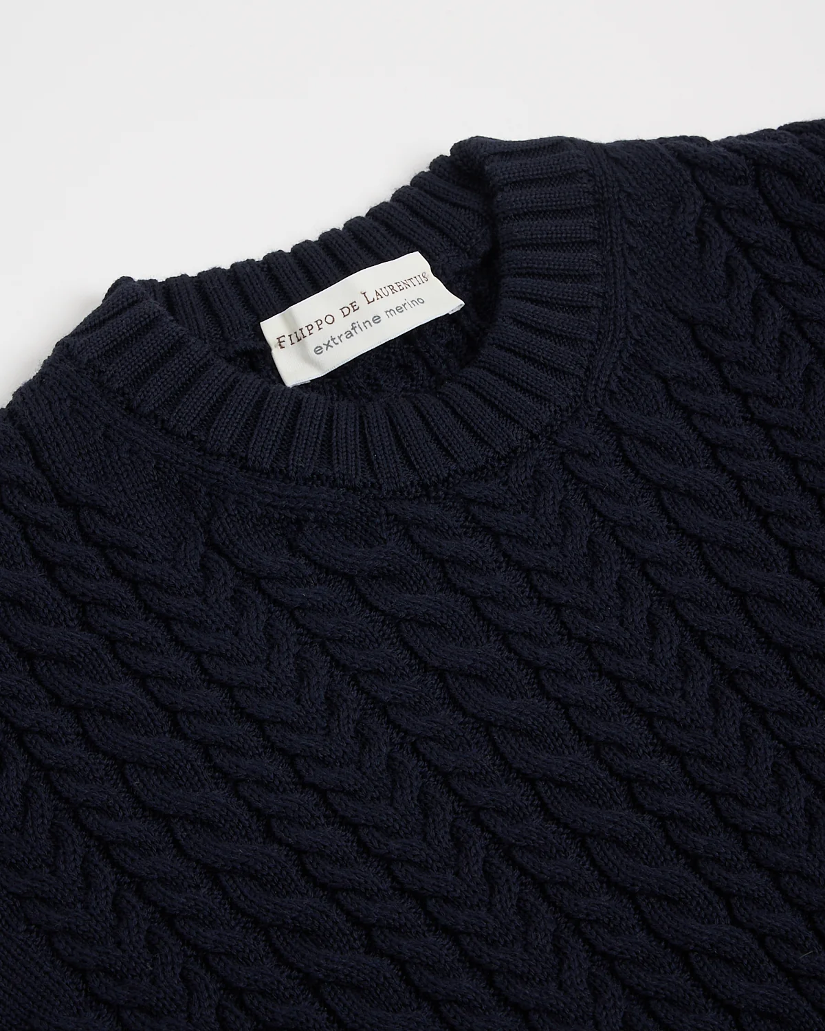 Extrafine Merino 3D Cableknit Crewneck Sweater - Image 4