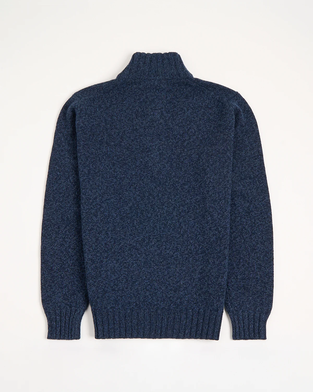 Heathered Wool Ribbed Quarter Zip Sweater - Image 3
