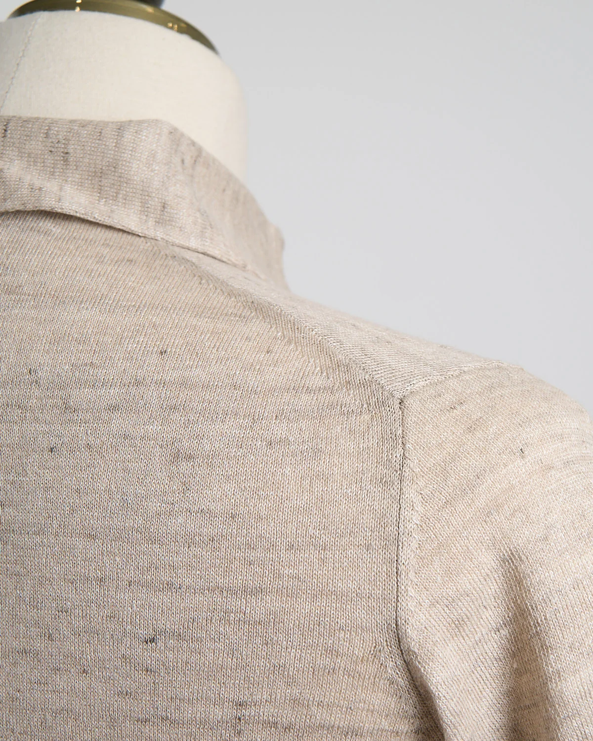 Liquid Linen & Cotton Standup Collar Polo Shirt - Image 7