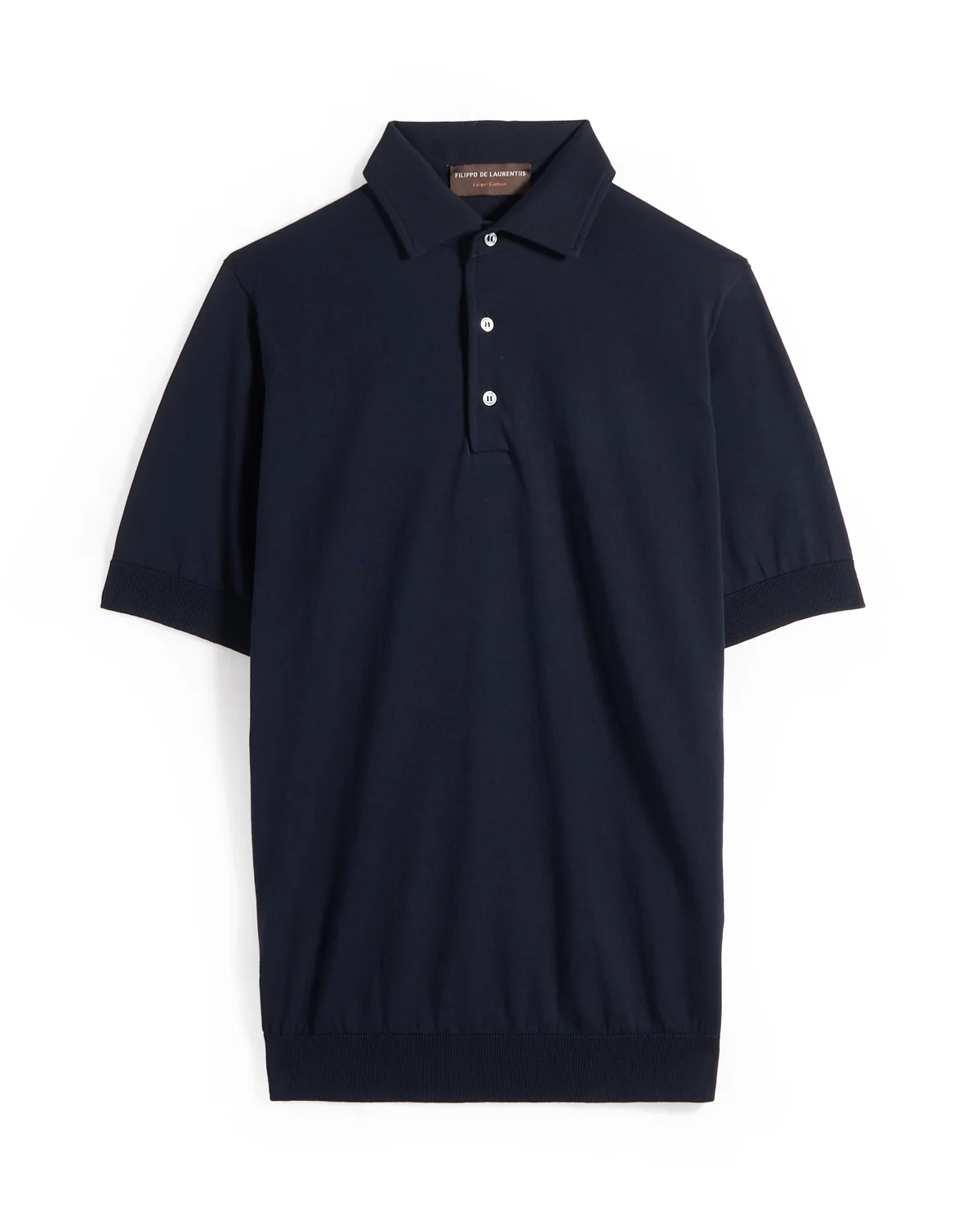 Standup Collar Crêpe Cotton Polo