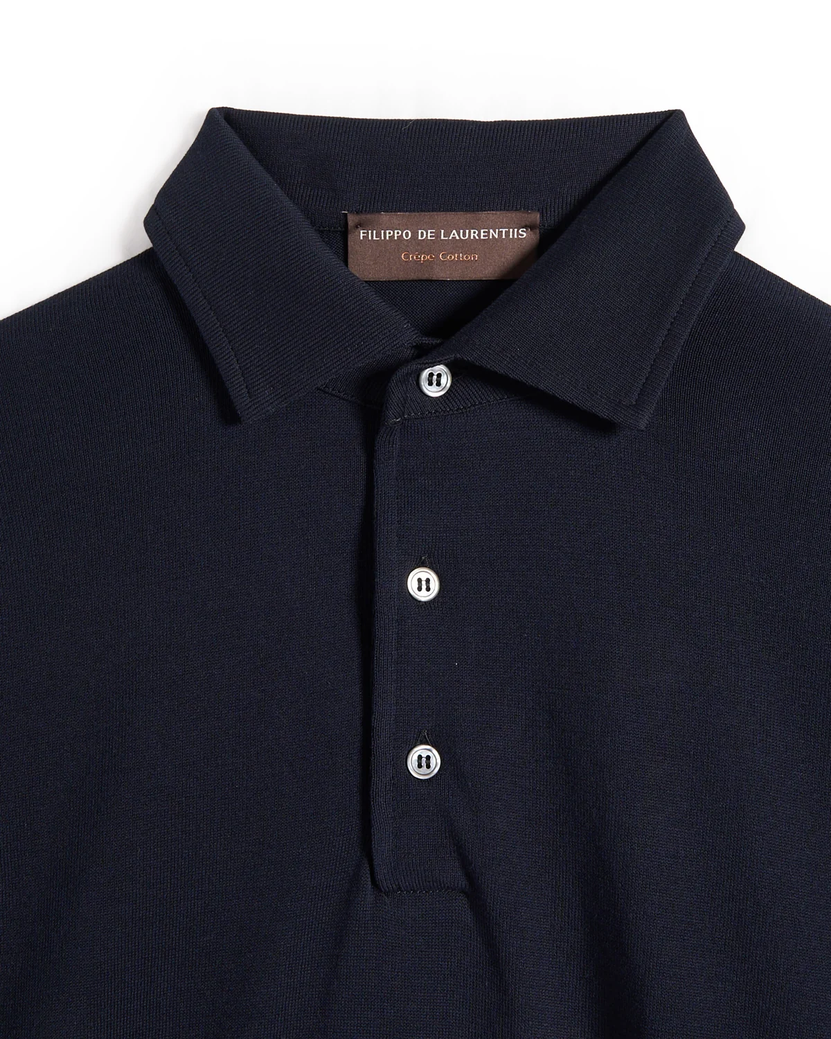 Standup Collar Crêpe Cotton Polo - Image 2