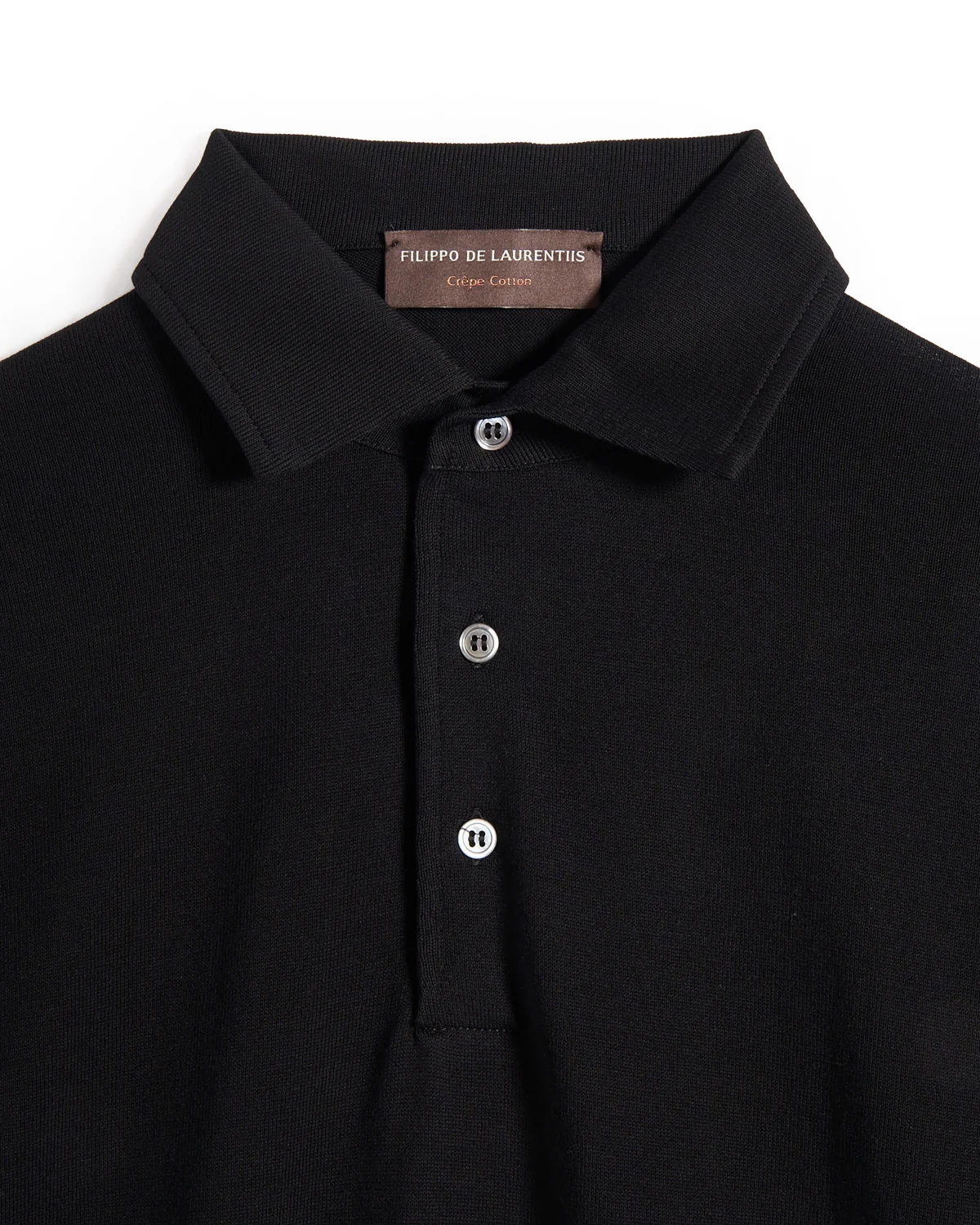 Standup Collar Crêpe Cotton Polo - Image 2