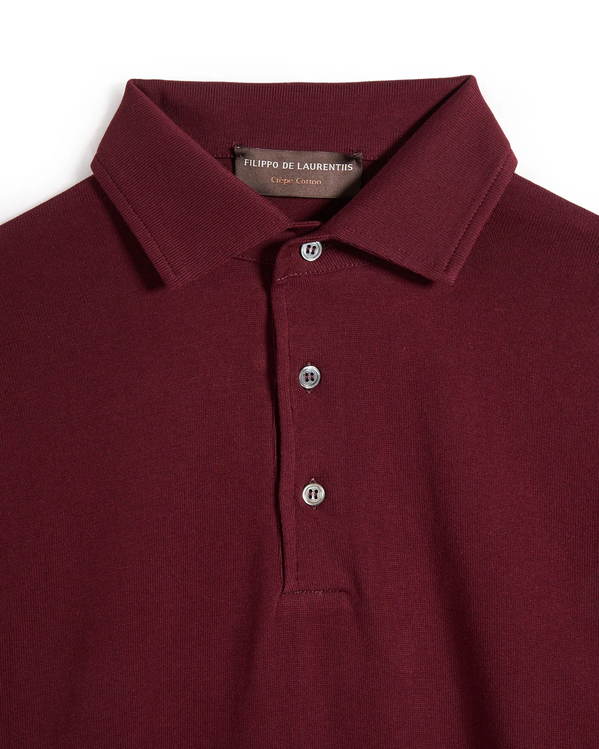 Standup Collar Crêpe Cotton Polo - Image 2