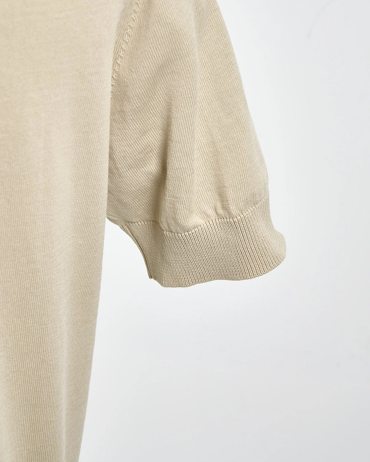Standup Collar Crêpe Cotton Polo Shirt - Image 4