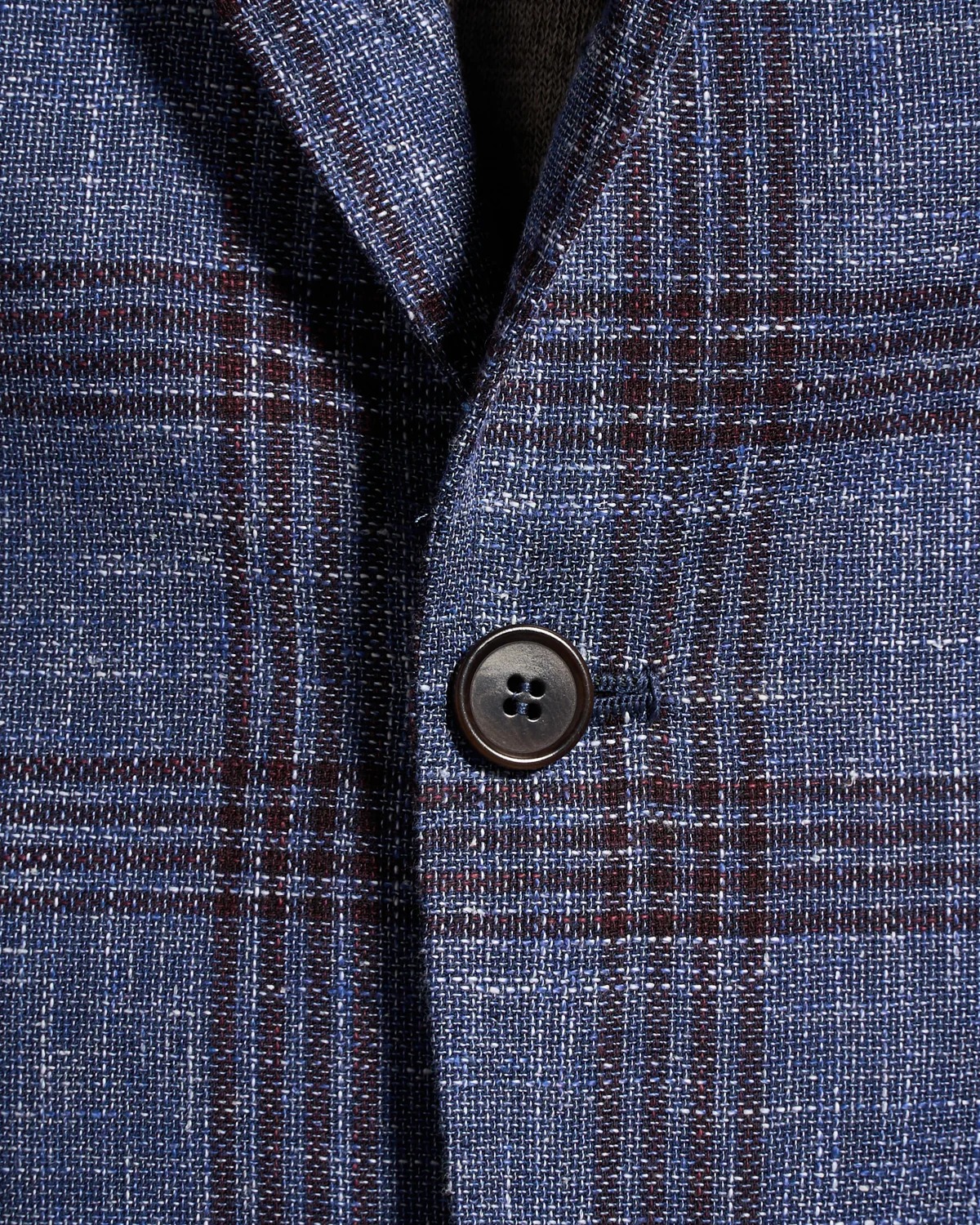 Salina Wool Cotton & Linen Hopsack Check Neopolitan Jacket - Image 5