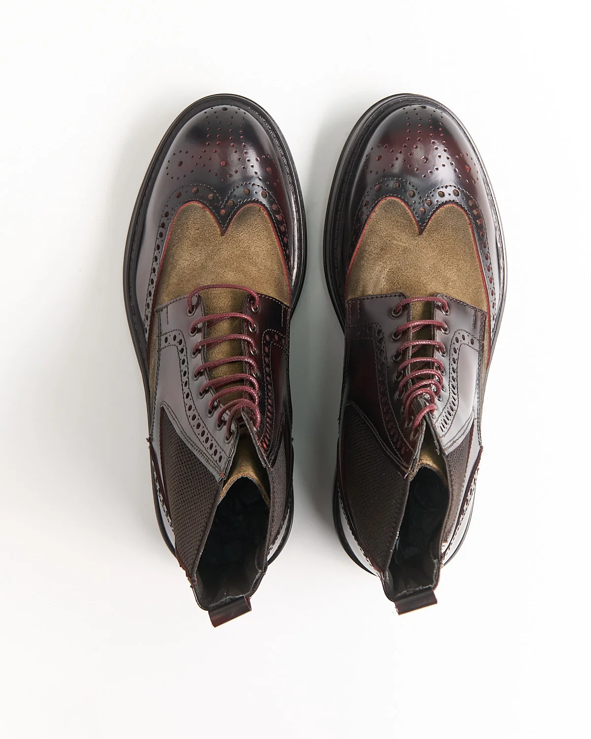 Leather & Suede Wingtip Boots - Image 7