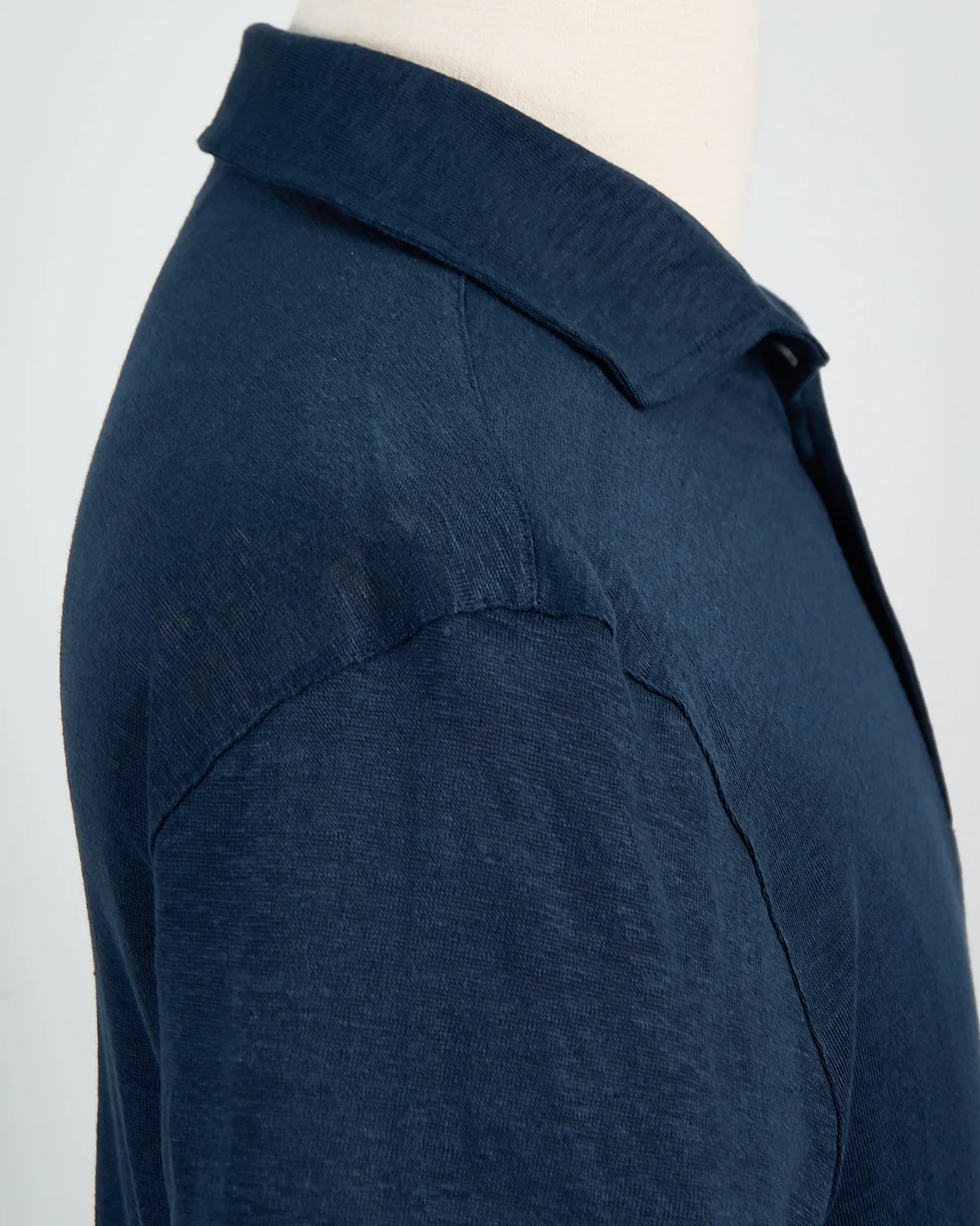 100% Linen Standup Collar Polo - Image 3