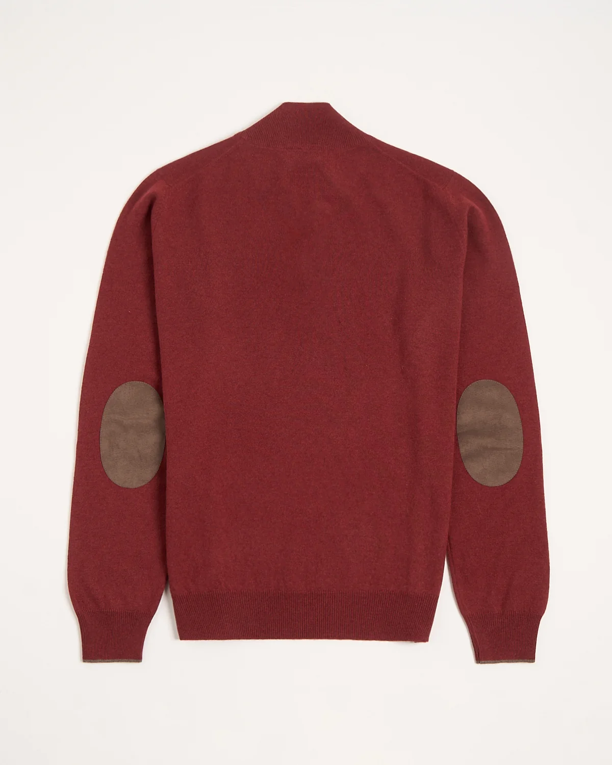 Mock Zip Wool Sweater With Elbow Patch - Image 3