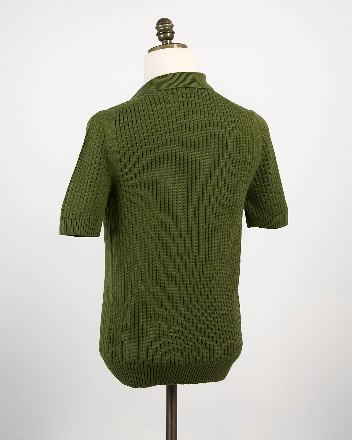 Pearl Stitch Ribbed Johnny Collar Polo - Image 3