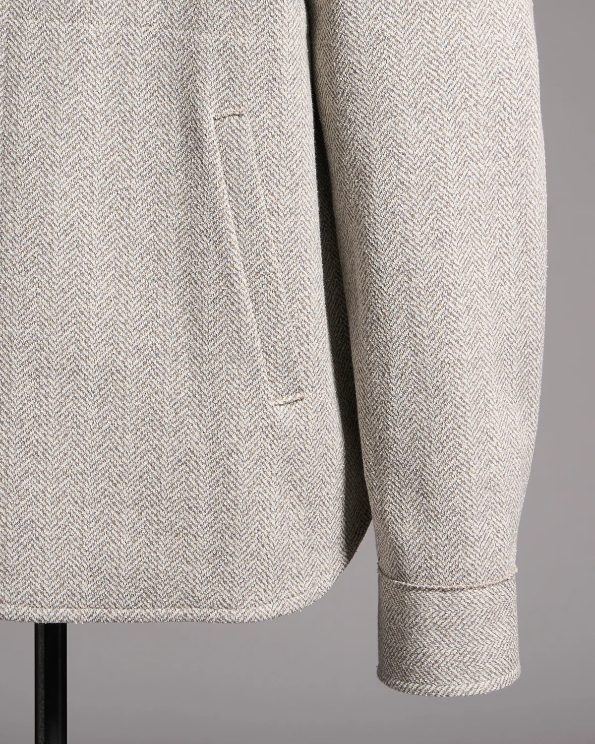 Bouclé Herringbone Shirt Jacket - Image 3