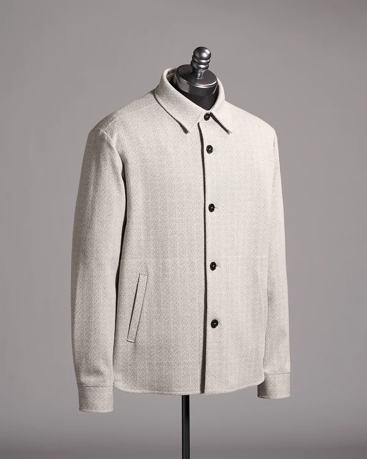 Bouclé Herringbone Shirt Jacket - Image 8
