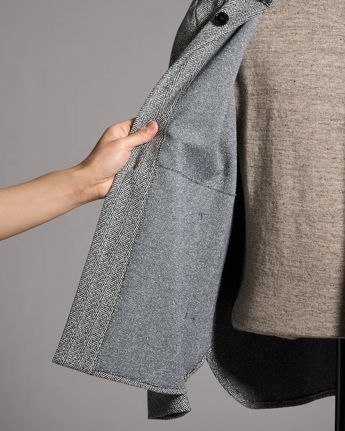 Bouclé Herringbone Shirt Jacket - Image 9