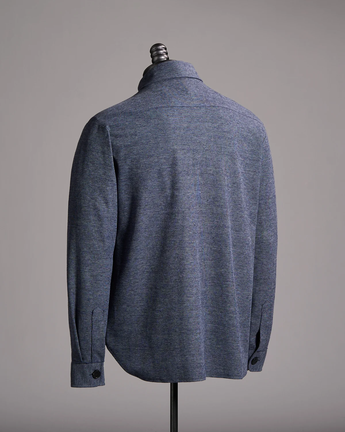 Cotton-Linen Pique Melange Shirt Jacket - Image 4