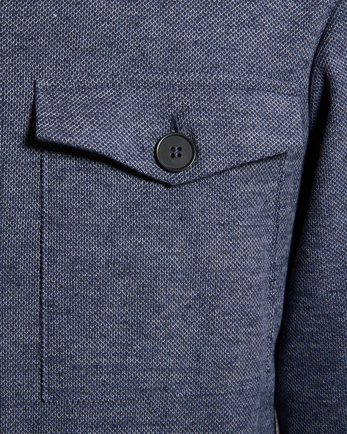 Cotton-Linen Pique Melange Shirt Jacket - Image 5