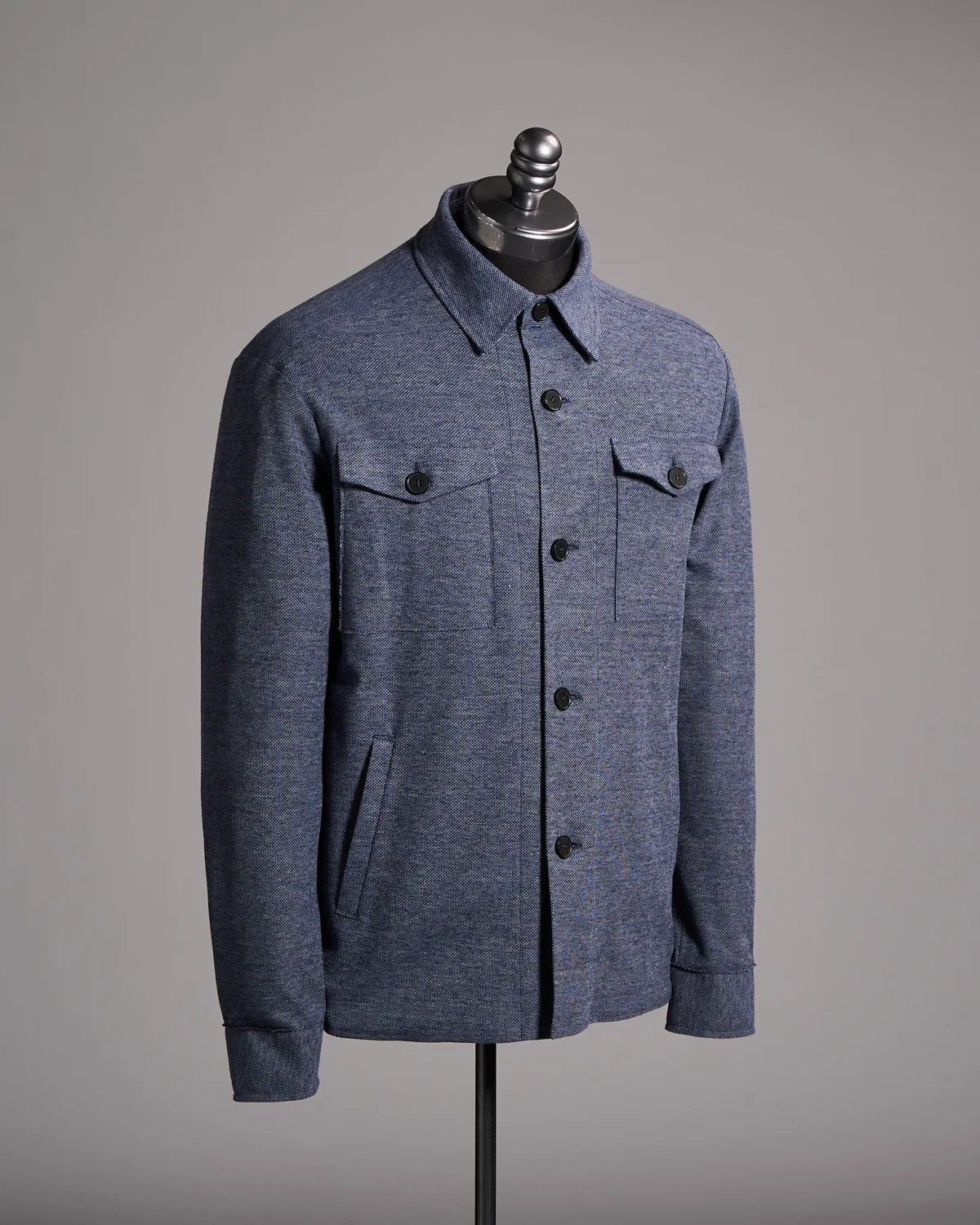 Cotton-Linen Pique Melange Shirt Jacket - Image 8