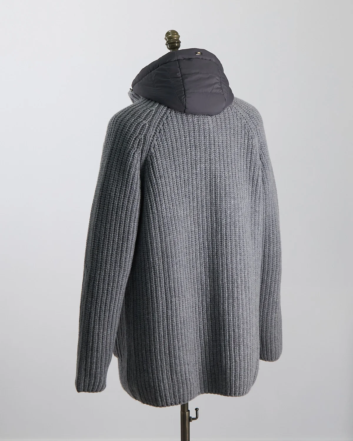 Cable Knit Long Sweater W/ Removable Windguard - Image 12